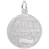 Sterling Silver Happy Anniversary Disc Charm